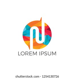 Creative letter N logo design.