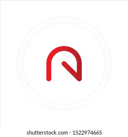 Creative Letter N Logo Design Element. Circle concept symbol suitable for logo company.