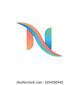 Plantilla vectorial de diseño con logotipo Carta creativa N.