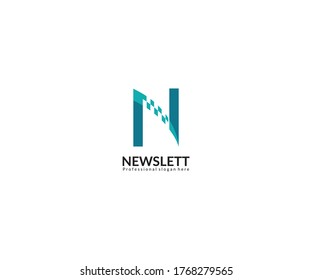 Creative Letter N Logo design with logo template