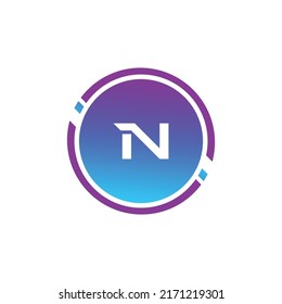 Creative Letter N logo design with point or dot symbol