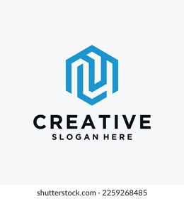 creative letter n logo design, n letter technology logo. vector logotype