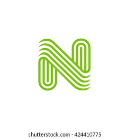 Creative Letter N Logo design vector template Linear. Type Character Symbol Logotype.