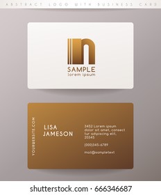 Creative Letter N Logo Design with Business Card Template : Vector Illustration