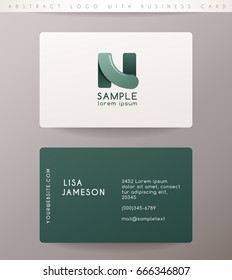 Creative Letter N Logo Design with Business Card Template : Vector Illustration