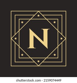 Creative Letter N Logo mit elegantem und stilvollem Luxuskonzept. Vorlage für luxuriöse Logos in N-Buchstaben