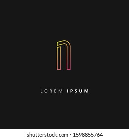 Creative letter N Logo. neon color style. design vector logotype illustration template