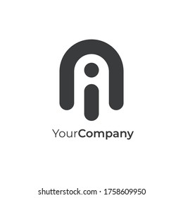 plantilla de logotipo creativo de letra i y letra n con estilo minimalista para identidad de marca