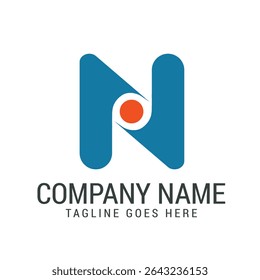 Letra creativa N Plantillas de diseño de logotipo de Vector moderno
