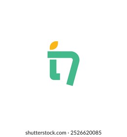 Creative Letter N and number 17 logo combination design vector. Nature Logo Design
