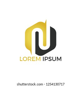 Creative letter N vector logo design.
