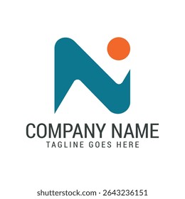 Plantillas de diseño de logotipo de Vector moderno de Web N de letra creativa