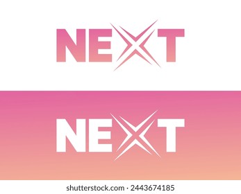 Letra creativa "NEXT" con el estilo extremo de la letra X tipografía del logotipo del concepto de diseño vectorial. Alfabeto gráfico Letra "SIGUIENTE" símbolo para la tecnología del futuro, identidad corporativa, negocios, deportes, nuevo juego.