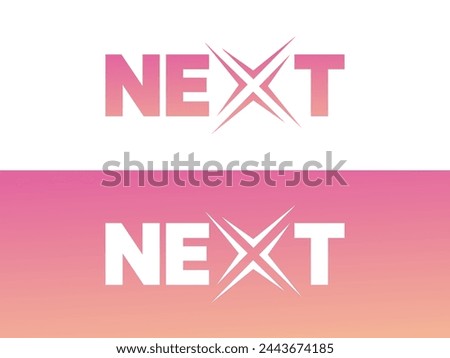 Creative Letter "NEXT" with Letter X extreme style logo typography vector design concept. Graphic alphabet Letter "NEXT" symbol for future technology, corporate identity,  business, sports, new game.