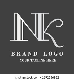 Creative Letter NK Icon Template