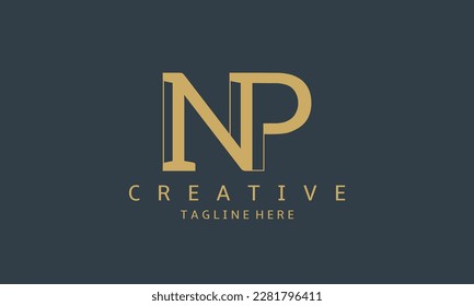 Creative letter NP, NP Logo Design Template Vector. Modern N P logo design.