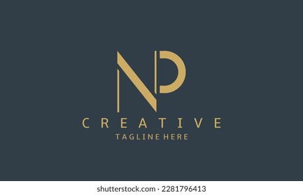 Letra creativa NP, vector de plantilla de diseño de logotipo NP. Diseño moderno del logotipo N P.
