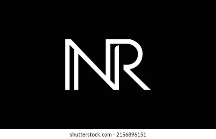 Diseño de logotipo de carta creativa NR RN