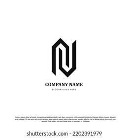 Creative letter NU or NV or N logo design