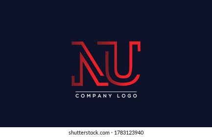 Creative letter NU or UN Logo Design Vector Template. Initial Letter NU Logo Design	