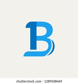Creative Letter Number B or 13  logo design for Business Company . Abstract letter logo Design Template Vector