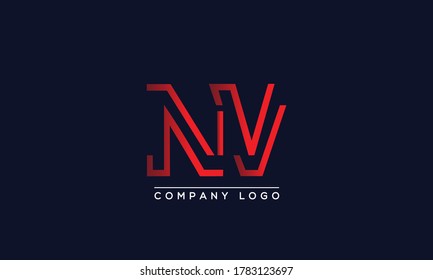 Creative letter NV Logo Design Vector Template. Initial Letter NV Logo Design	