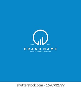 plantilla vectorial de diseño de logotipo de carta creativa O gráfico financiero