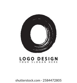 Creative Letter O Logo with Brush Effect