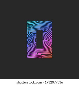 Creative letter O logo capital initial or zero logotype, multicolor bright trendy gradient, smooth curves striped pattern t-shirt print emblem