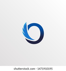 Creative Letter O Logo Design with Feather Graphic