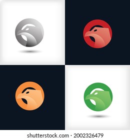 Creative Letter O logo design with Eagles Bird concept for Business Company . Abstract letter logo Design Template with different color version set.