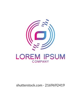 Creative Letter O logo design with point or dot symbol