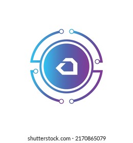 Creative Letter O logo design with point or dot symbol