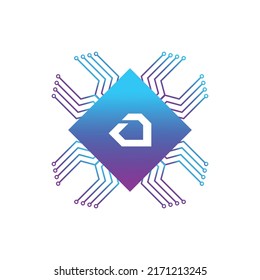 Creative Letter O logo design with point or dot symbol