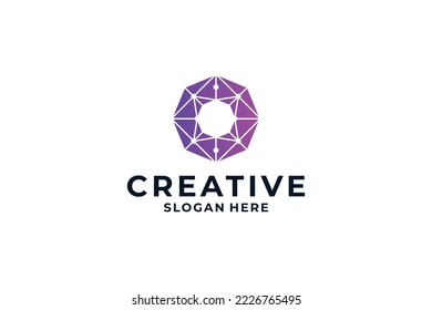 Creative letter O logo design combination with abstract concept.