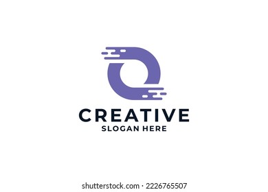 Creative letter O logo design combination with abstract concept.