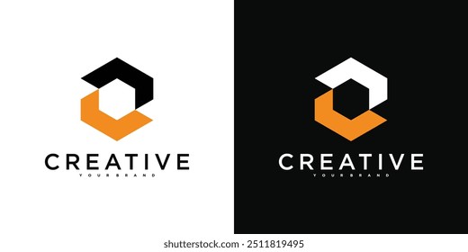 A letra criativa O modelo de design de logotipo. Vetor Premium