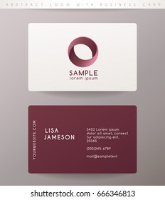 Creative Letter O Logo Design with Business Card Template : Vector Illustration