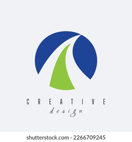 Creative letter O logo with leading lines and road concept design with geometric design. Vector Illustration with letter and creative cuts and lines