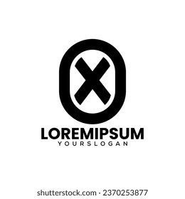 creative letter o and x  icon logo design 