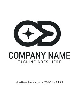 Letra creativa OD o DO Plantillas de diseño de logotipo de Vector minimalista moderno