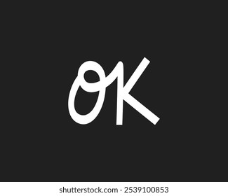 kreativer Buchstabe OK Logo Design-Vorlage