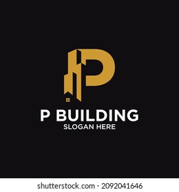 Creative Letter P Abstract Logo Building