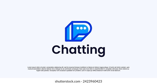 creative letter P chat logo