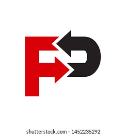 Creative Letter P circle arrow Logo Design illustrations