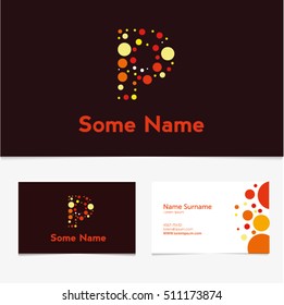 Creative Letter P design vector template on The Business Card Template.ABC Typeface. Type Characters