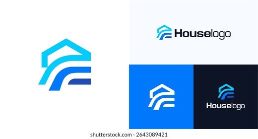 Creative letter P or E home logo icon design vector, Initial PE, PF, EP house symbol for real estate, architecture, property, building construction, residential, interior furniture, brand identity