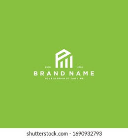 creative Letter P Financial Chart Logo Design vector template