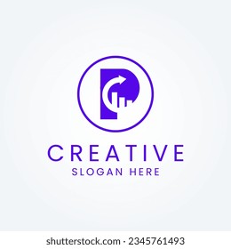Imagen vectorial del logotipo del gráfico financiero de la carta creativa