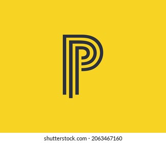 Creative letter P graphic lines alphabet icon logo design